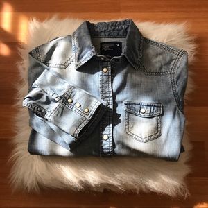 denim snap button down